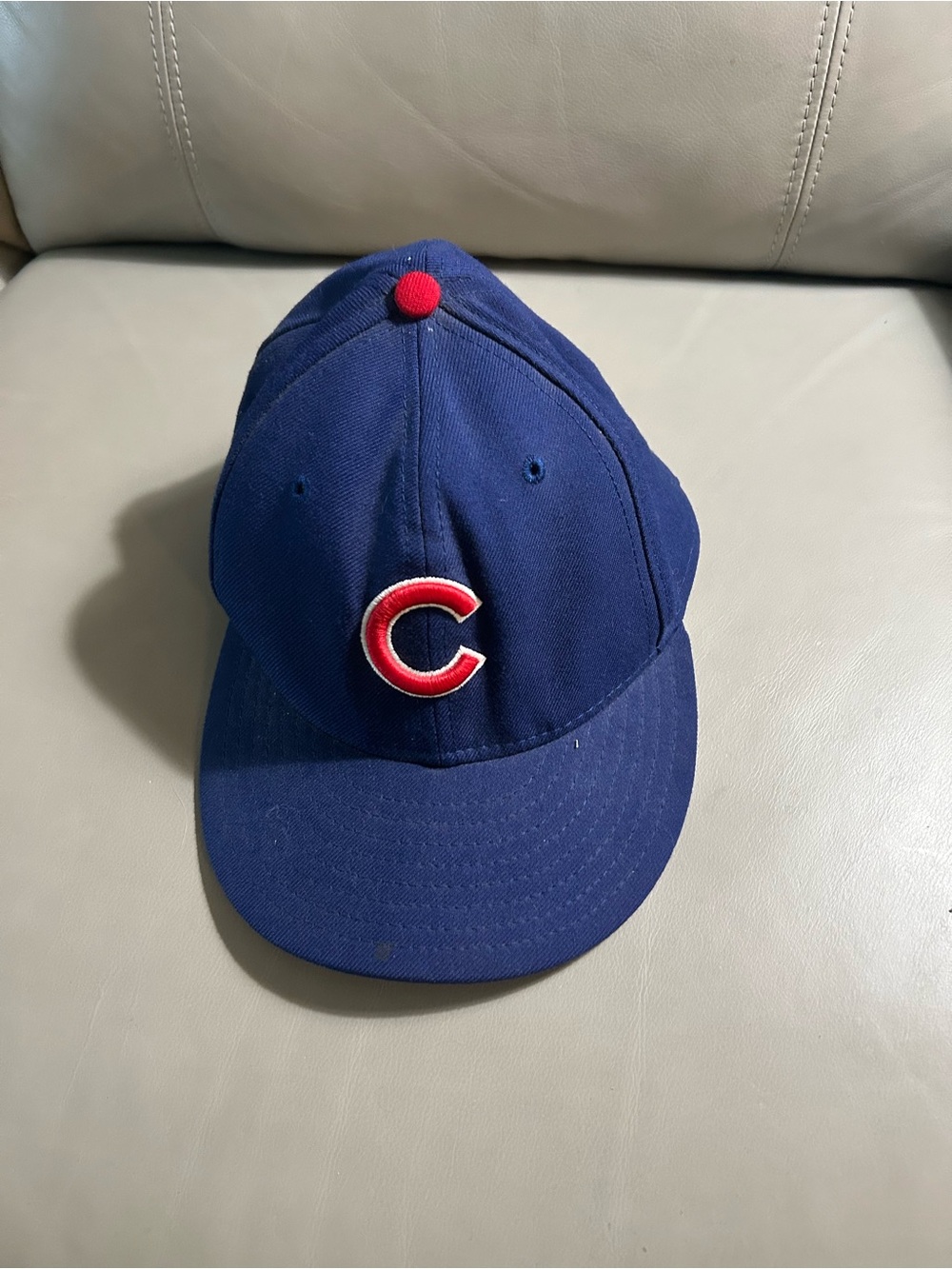 Vintage Blue Chicago Cubs Baseball Cap with Red 'C' Logo Size 7 1/4